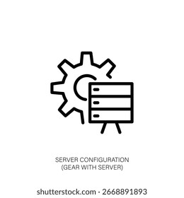 Engranaje de configuración del servidor e icono del servidor