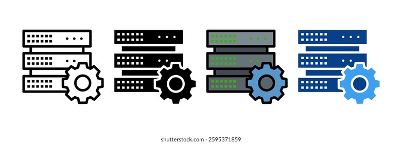 Server Configuration Icon Set Multiple Style Collection
