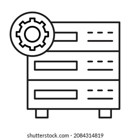 Icono de vector aislado de configuración del servidor que puede modificar o editar fácilmente

