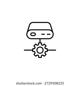 Icono de esquema del proceso de configuración del servidor que ilustra el sistema de administración de datos