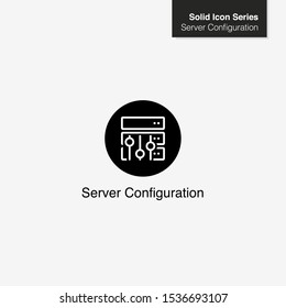 Server Configure Icon. Server Configuration. Server Setting and Settings - Vector Icon