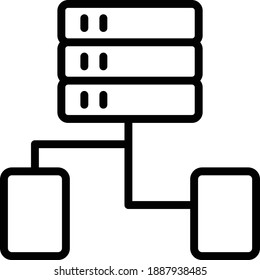 Server connection exchange system, stock vector. 