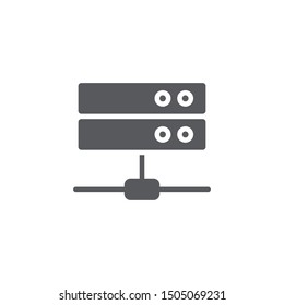 Server Connection icon isolated on white background. Database symbol modern, simple, vector, icon for website design, mobile app, ui. Vector Illustration