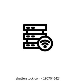 Server connection icon in outline style. Connection and network icon