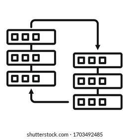 Server connection icon. Outline server connection vector icon for web design isolated on white background