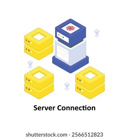 Server Connection isometric Colored illustration. EPS File stock illustration
