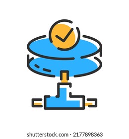 Server connection line icon. Logo in color. Vector illustration