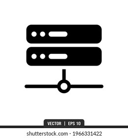 Server Connection Silhouette icon vector, illustration logo template in trendy style. Suitable for many purposes.