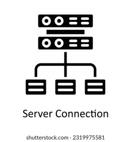 Server Connection  Vector Solid  Icon Design illustration. Network and communication Symbol on White background EPS 10 File
