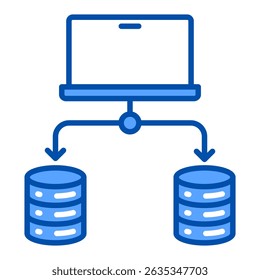 Server control blue color icon. Simple vector icon design in blue color style. Editable vector format