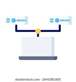 Server control flat color icon. Simple vector icon design in flat color style. Editable vector format