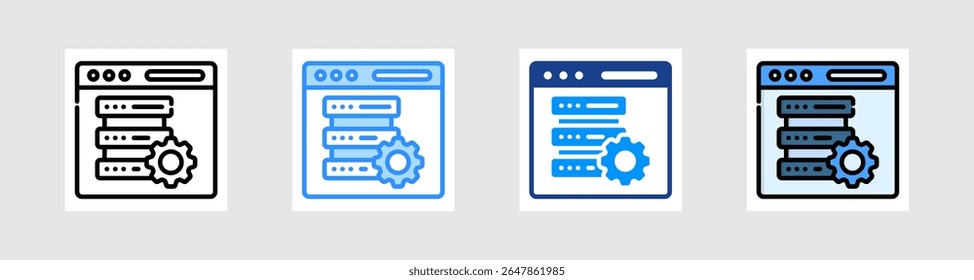 Server Control Icon Collection Set Multiple Style