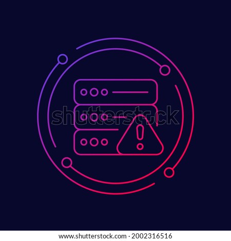 server crash, failure line icon