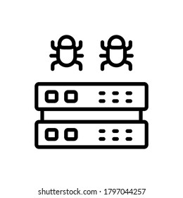 Server cyber attack icon. Simple line, outline vector elements of hacks icons for ui and ux, website or mobile application