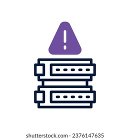 icono de doble tono de peligro de servidor. icono vector para tu sitio web, móvil, presentación y diseño de logotipo.