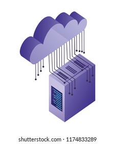 server data center with cloud computing and electronic circuit