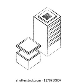 server data center isometric icon