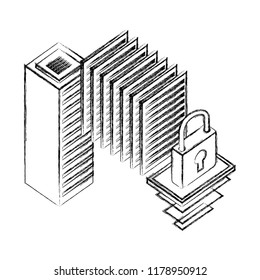 server data center isometric icon