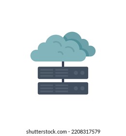 Server data cloud icon. Flat illustration of Server data cloud vector icon isolated on white background