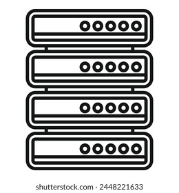 Server data equipment icon outline vector. Computer storage. Hardware focus plastic