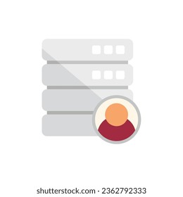 Server data icon flat vector. Software platform. Human marketing isolated