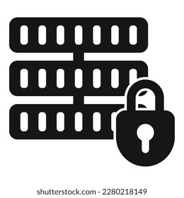 Server data icon simple vector. Privacy protect. Personal safe