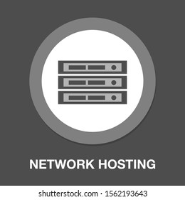 Server Data Racks - Computer Storage Icon - Vector Network Hosting