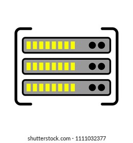 Server Data Racks Illustration - Computer Storage Icon