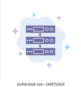 Server, Data, Storage, Cloud, Files Blue Icon on Abstract Cloud Background