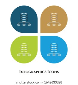 Server Data Storage Vector Illustration icon for all purpose. Isolated on 4 different backgrounds.