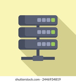 Server data support icon flat vector. Disk storage. Micro mobile focus