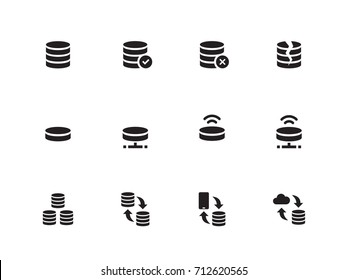 Server and Data vector icons on white background. Vector illustration.