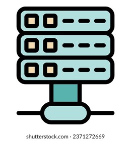 VPN-Symbol für Server-Daten, Vektorgrafik. Online-Sicherheit. Systemplatzierungsfarbe