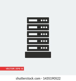 Server, data, web Hosting icon on white background, vector illustration