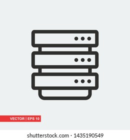 Server, data, web Hosting icon on white background, vector illustration