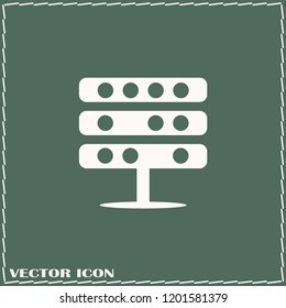 Server, Data, Web Hosting Isolated Flat Web Mobile Icon