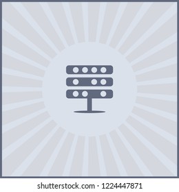 Server, Data, Web Hosting Isolated Flat Web Mobile Icon