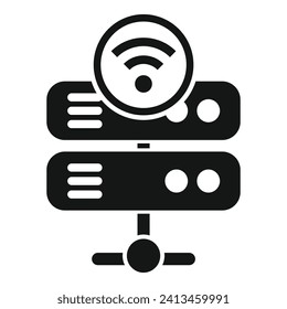 Server data wifi cloud icon simple vector. Internet provider. Information online admin