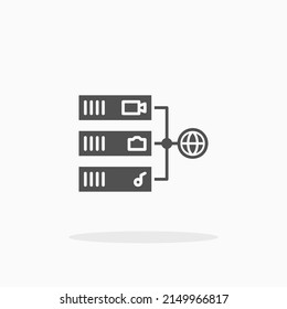 server database connection glyph icon. Can be used for digital product, presentation, print design and more.