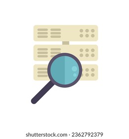 Server database icon flat vector. Crm data. Client human isolated