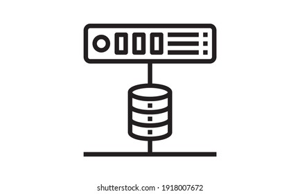 Server database icon. Outline server database vector icon for web design isolated on white background