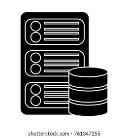 server with database web hosting icon image 