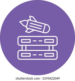 Server Ddos line circle icon vector image. Can also be used for web apps, mobile apps and print media.