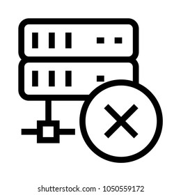server delete vector line icon