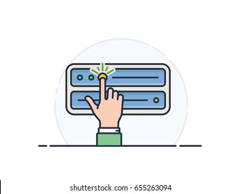 Server deployment and configuration illustration. Vector illustration
