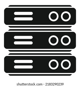 Server desktop icon simple vector. System data. Consumer access