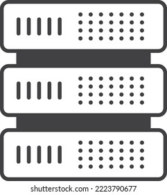 Server-Gerätegrafik im minimalen Stil einzeln auf Hintergrund