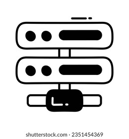 Icono de diseño del doodle del servidor. Símbolo de negocio sobre archivo EPS 10 de fondo blanco