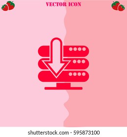 Server down vector  icon. Strawberry Background.