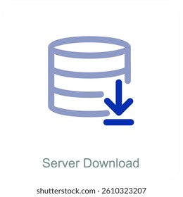 Server Download and technology icon concept